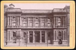 1887 Budapest, Képzőművészeti Egyetem épülete, keményhátú fotó, 11×17 cm