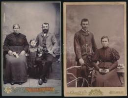 Vegyes keményhátú portré fotó tétel, 3 db: Közte Sopron, Lobenwein H., Bp., Schmidt Ede, 16x10 cm és...