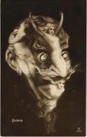 Diabolo Erotikus optikai illúziós képeslap meztelen nőkkel / Diabolo Optical illusion, erotic nude ladies