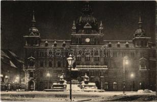 1911 Graz im Winter, Rathaus / town hall, winter