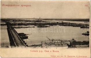 1908 Nizhny Novgorod, Cargo river port and the merge of Oka and Volga rivers (EK)