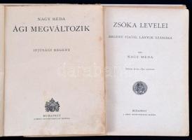 Nagy Méda 2 könyve: Zsóka levelei; Ági megváltozik. Bp., é. n., Szent István Társulat. Kopott félvás...