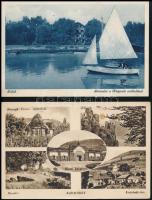 5 db RÉGI magyar városképes lap a Balaton környékéről / 5 pre-1945 Hungarian town-view postcards fro...