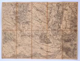 1882 Magyarszőgyény térképe, 1:75.000, vászonra kasírozva, hajtogatva, 38x51 cm