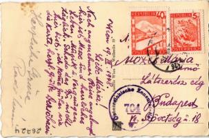 1948 Vienna, Wien, Bécs I. Burg Michaelertor / palace gate, automobiles + "Österreichische Zens...