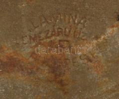 Bp., "Lamina" lemezárú fém kuglófforma, kopott, m: 10 cm