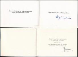 cca 1940-1981 Vegyes konzuli papírok (állampolgársági igazolás, köszönőkártyák, stb.), 7 db