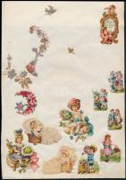 Régi matricák, 2 lapra ragasztva, összesen 28 db