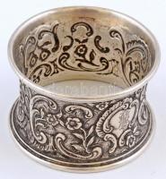 Díszes monogramos alpakka szalvétagyűrű, 5x3,5 cm