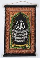 Arab nyelvű, Korán idézetes falitekercs, 44x24 cm