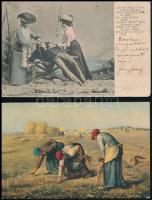 24 db főleg régi motívumlap: romantikus szerelmespáros lapok, folklór és művészlapok, hölgyek, stb. ...