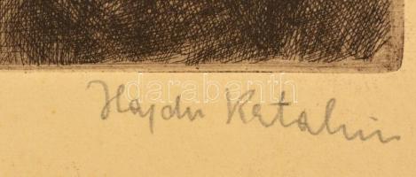 Hajdu Katalin (?-?): Virágok, színezett rézmetszet, papír, jelzett, 29x31 cm