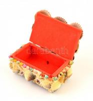 Kagylós ékszertartó doboz, 7×11×5 cm