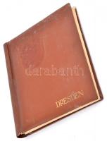 cca 1945 Drezdai emlék: album számos újságkivágással, reklámmal, fotóval, fotólappal, feliratozva, é...