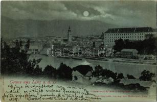 Linz, Gesamtansicht mit Schlosskaserne / general view, castle (fl)