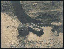 cca 1940 Jelzés nélkül: Folyóparti idill. VIntage fotóművészeti alkotás. 24x18 cm