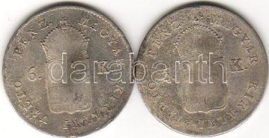 1849N.B. 6Kr ezüst 2db  T:3/4