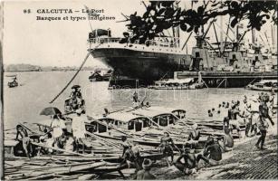 Kolkata, Calcutta; Le Port, Barques et types indigenes / harbour, steamship, boats