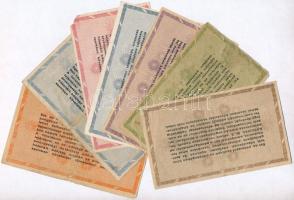 1946. 7db-os adópengő tétel 10.000-100.000.000AP közötti címletek, közte sorszámozott darabok T:III-...