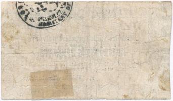 Miskolc 1860. 25kr "Miskolcz városa pénztári utalványa" T:III- ragasztás