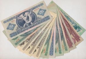 12db-os vegyes forint bankjegy tétel T:II,III