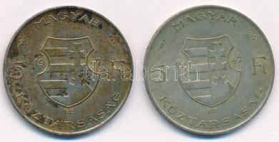 1947. 5Ft Ag "Kossuth" (2x) T:2- patina Adamo F8.1