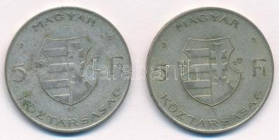 1947. 5Ft Ag "Kossuth" (2x) T:2- Adamo F8.1