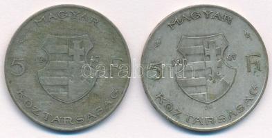 1947. 5Ft Ag "Kossuth" (2x) T:2-,3 Adamo F8.1