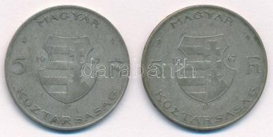 1947. 5Ft Ag "Kossuth" (2x) T:2-,3 Adamo F8.1