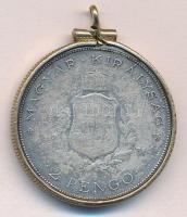 1936. 2P Ag "Liszt Ferenc" szétcsavarozható fém keretben T:2-,3 sérült lapka
Adamo P7.3