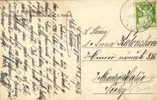 1923 Kistapolcsány, Malé Topolcianky; Gróf Keglevich kastély, Rákóczi udvar, sétány / Zámok, Rákoczy...