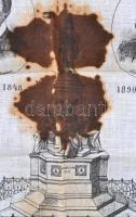1890 Az Aradi Vértanúk emlékművének felállítása alkalmából kiadott vászon emlék kendő az 1848-49-es ...