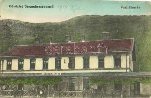 1914 Garamberzence, Hronská Breznica; vasútállomás / Bahnhof / railway station (EK)