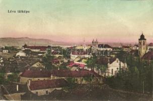 Léva, Levice; látkép zsinagógával / general view with synagogue + &quot;1938 Léva visszatért&quot; So. Stpl (EK)