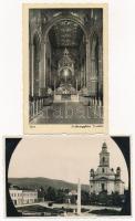 5 db régi magyar városképes lap templomokkal: Esztergom, Szombathely, Szamosújvár, Jászkarajenő, Péc...