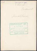 cca 1937 Kinszki Imre (1901-1945) budapesti fotóművész aláírt, pecséttel jelzett vintage fotóművésze...