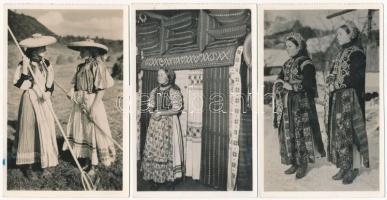 Kalotaszeg, Tara Calatei - 5 db régi erdélyi népviseletes képeslap / 5 pre-1945 Transylvanian folklore motive cards with traditional costumes