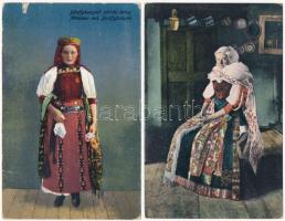 Kalotaszeg, Tara Calatei - 5 db régi erdélyi népviseletes képeslap / 5 pre-1945 Transylvanian folklo...