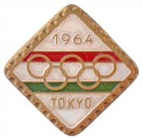 1964. Tokiói olimpia zománcozott jelvény (26x26mm) T:1-