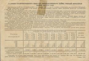 Szovjetunió 1940. III. ötéves terv békekölcsön 10R, pénz helyett is használható volt! T:III+