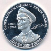 Németország 1991. 100 éve született Erwin Rommel ezüstözött fém emlékérem (40mm) T: PP patina Germany 1991. 100th anniversary of Erwin Rommels birth silvered metal commemorative medal (40mm) C:PP patina