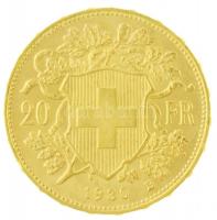 Svájc 1930B 20Fr Au "Helvetia" Bern (6,47g/0.900) T:1- 
Switzerland 1930B 20 Francs Au &q...