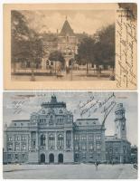 10 db régi magyar és történelmi magyar városképes lap; városházák / 10 pre-1945 Hungarian and Histor...