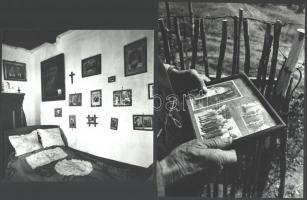 cca 1976 Kútvölgyi Mihály: Kis ház és lakói, I-VI., pecséttel jelzett, vintage fotóművészeti alkotás...