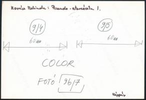 cca 1996 Kovács Melinda: Pszeudo sztereócska, feliratozott vintage fotóművészeti alkotás, 15x10 cm