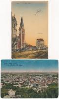 38 db régi külföldi városképes lap, közte néhány erdélyi lap; vegyes minőség / 38 pre-1945 European ...