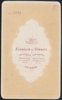 cca 1870 Auerbach és Kozmata aradi fényképészek műtermében készült, vizitkártya méretű portré, vinta...