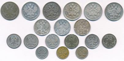 Orosz Birodalom 1888-1914. 10k Ag (6xklf) + 1901-1915. 5k Ag (3xklf) + 1901-1915. 20k Ag (6x) + 1905...