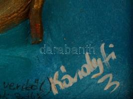 Károlyfi Zsófia (1952 -): Női portré. Vegyes technika (plaszikus rátétekkel), farost, jelzett, keret...