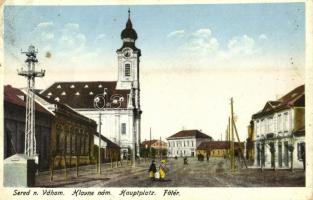 Szered, Sered nad Váhom, Sereth; Fő tér, templom / Hlavne nám. / Hauptplatz / main square, church (EK)